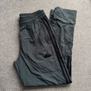 adidas Dark Gray Track Pants with Black Three-Stripes